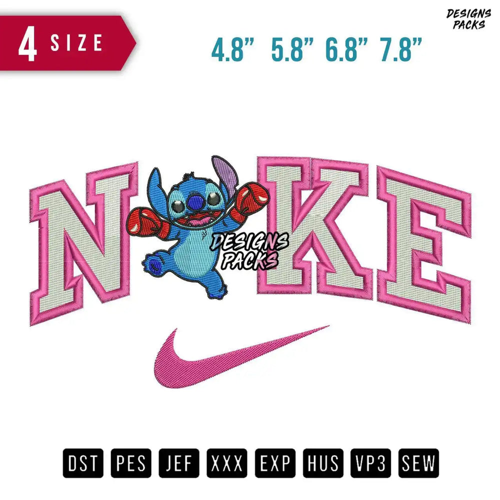 Swoosh Brand Stitch Sports Embroidery Design
