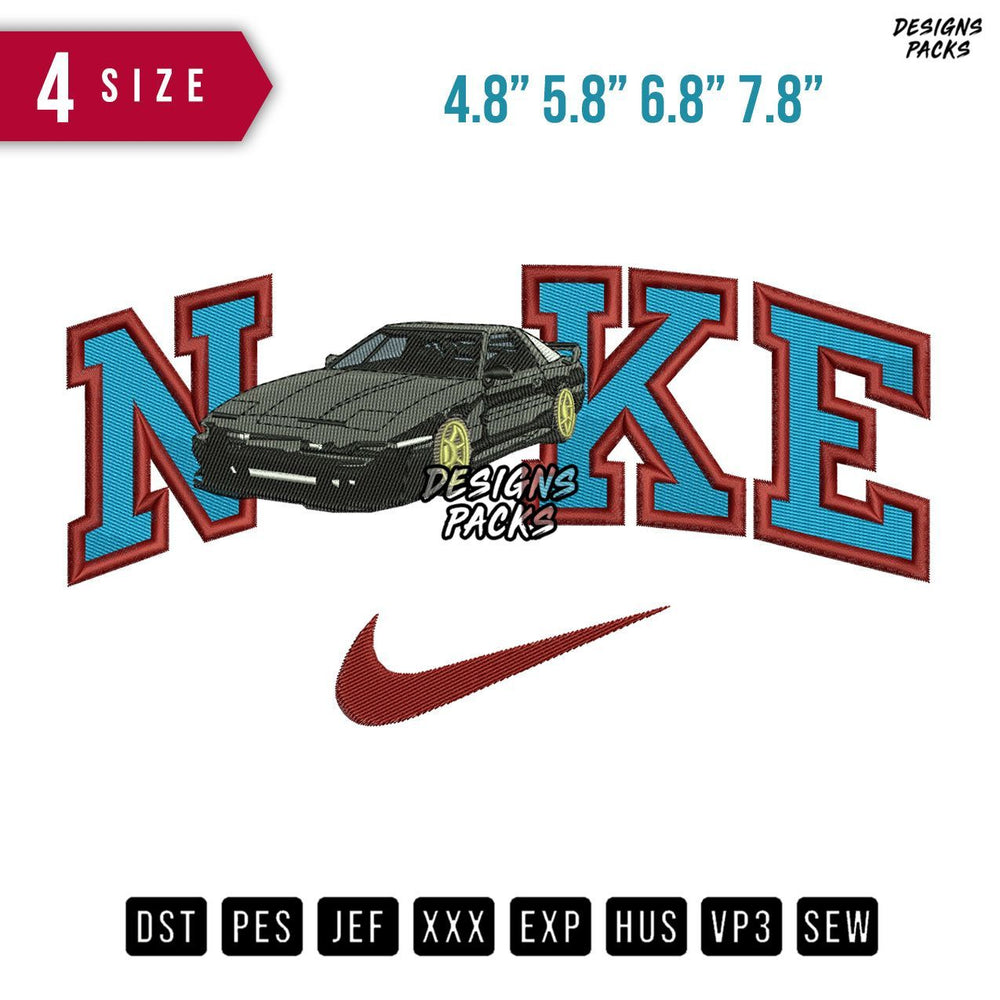 Swoosh Brand Supra Car Embroidery Design