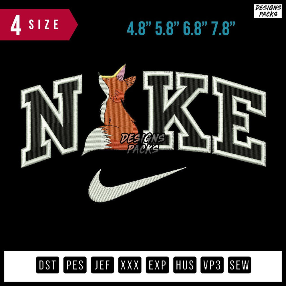 Swoosh Brand The Fox Embroidery Design