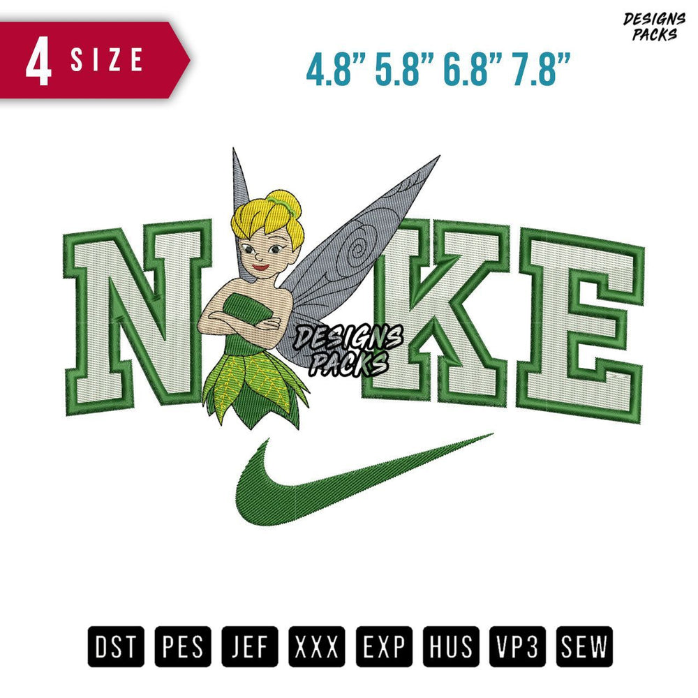 Swoosh Brand Thinkerbell C Embroidery Design