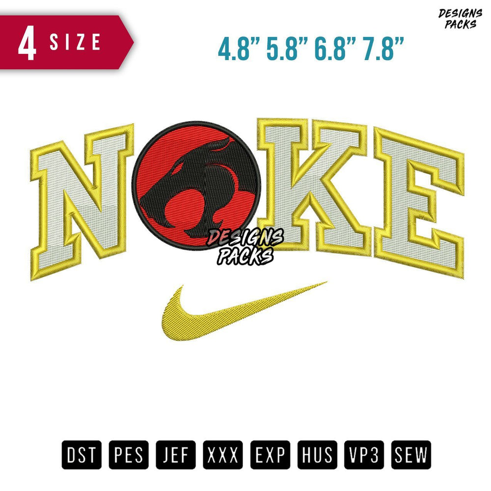 Swoosh Brand Thunder Cat Embroidery Design