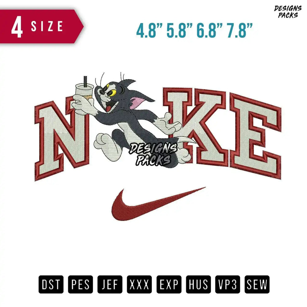 Swoosh Brand Tom Drink B Embroidery Design