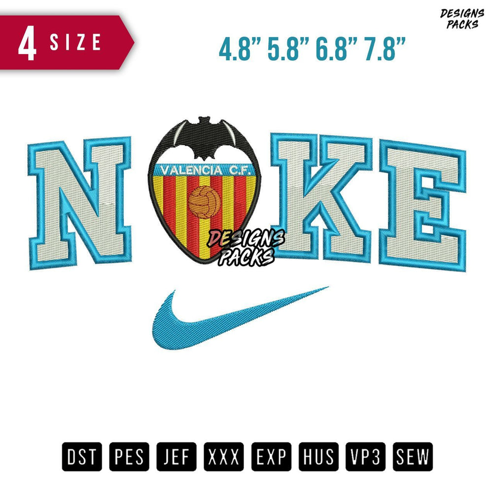 Swoosh Brand Valencia CF Embroidery Design