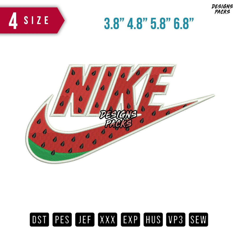 Swoosh Brand Watermelon Embroidery Design