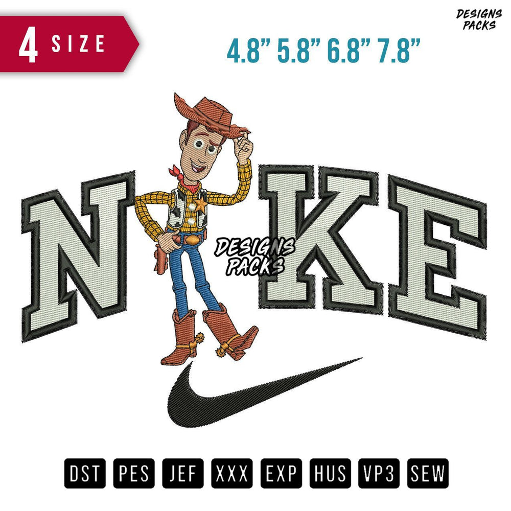 Swoosh Brand Woody Stand Embroidery Design