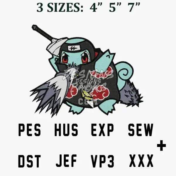 Ninja Water Poke Anime Embroidery Design designspacks