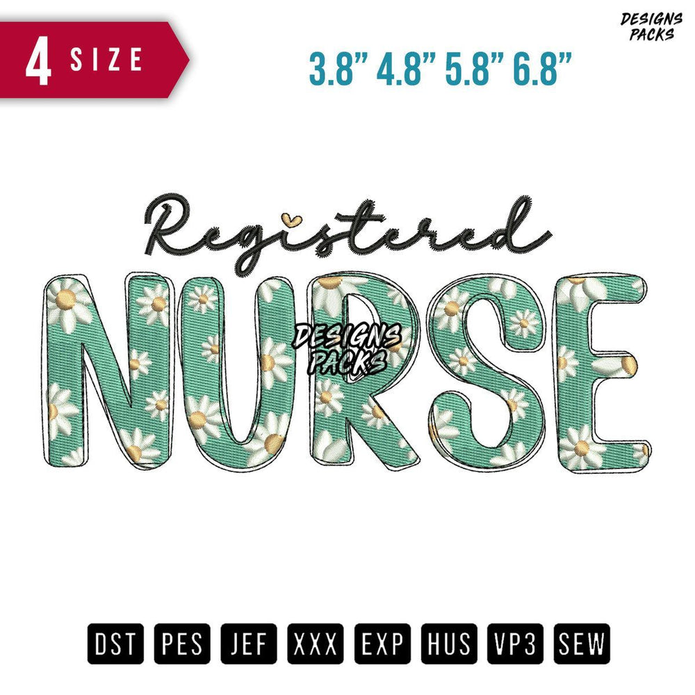 Registered Nurse Embroidery Design