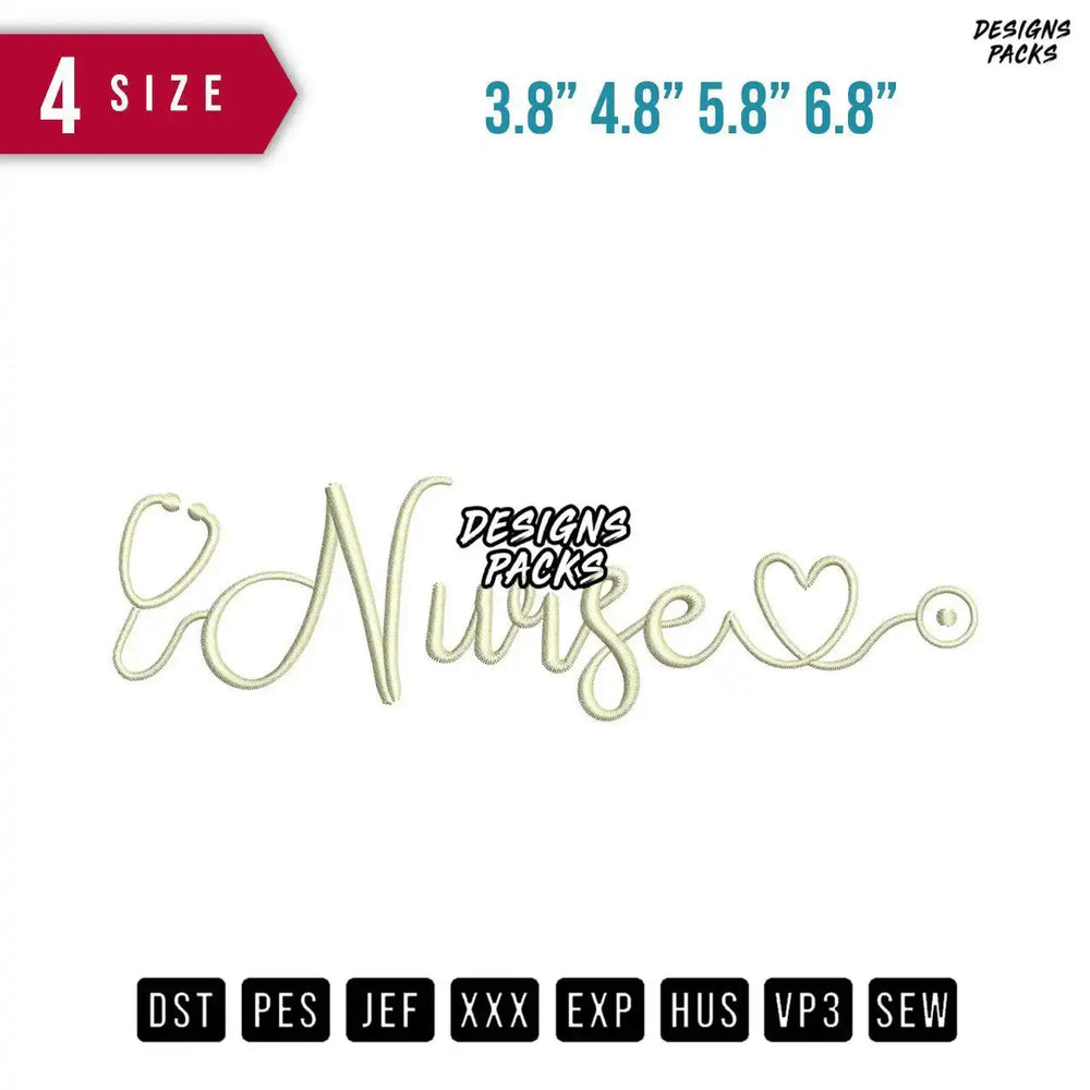 Nurse love Embroidery Design