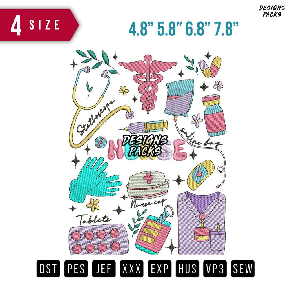 Nursing Equipment Embroidery Design