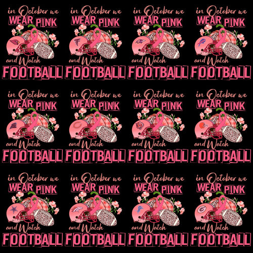 32 Cancer Awareness in October We Wear Pink & Watch Football Teams Designs Bundle PNG