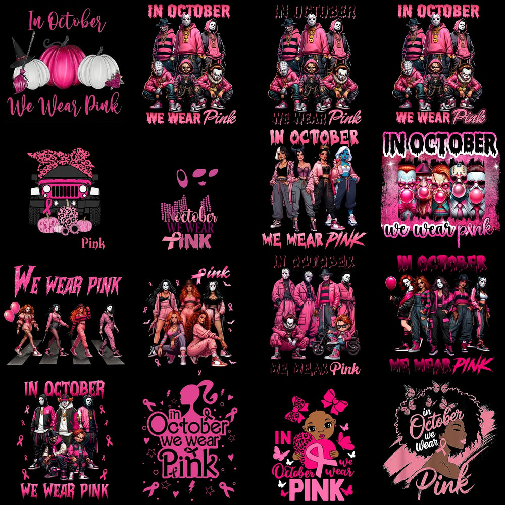 130 Cancer Awareness In October We Wear Pink Designs Bundle PNG