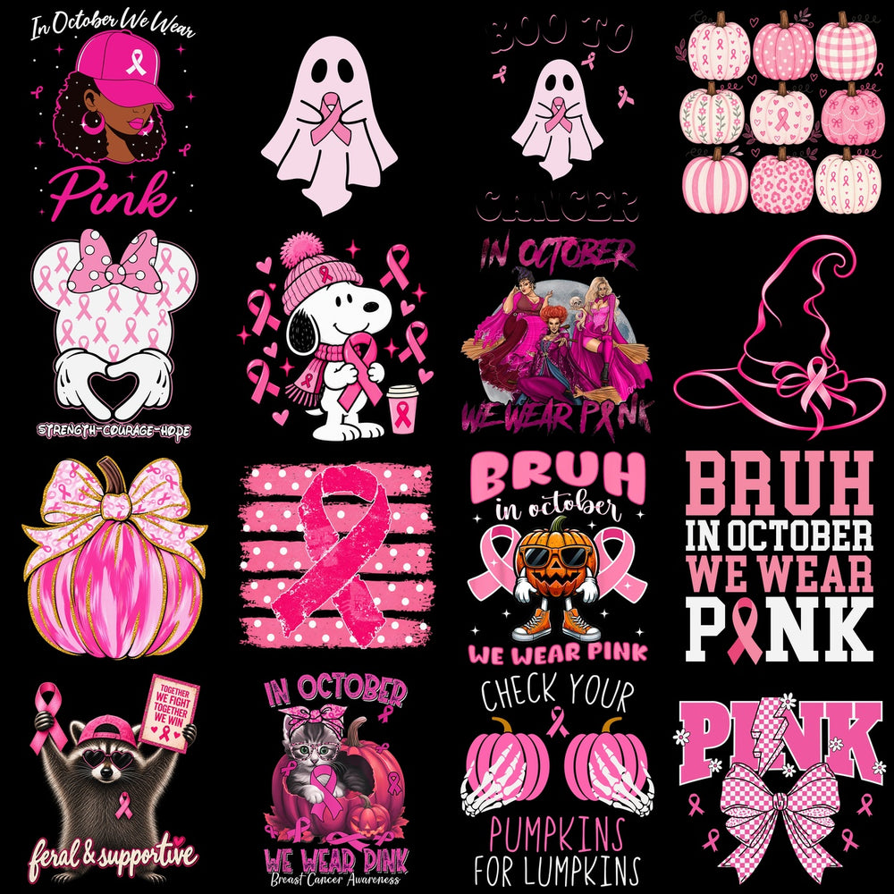 130 Cancer Awareness In October We Wear Pink Designs Bundle PNG