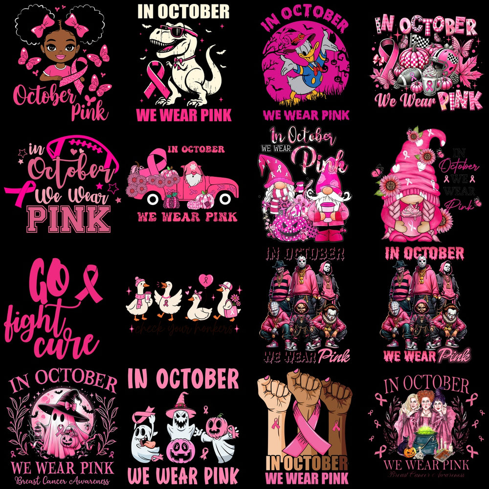130 Cancer Awareness In October We Wear Pink Designs Bundle PNG