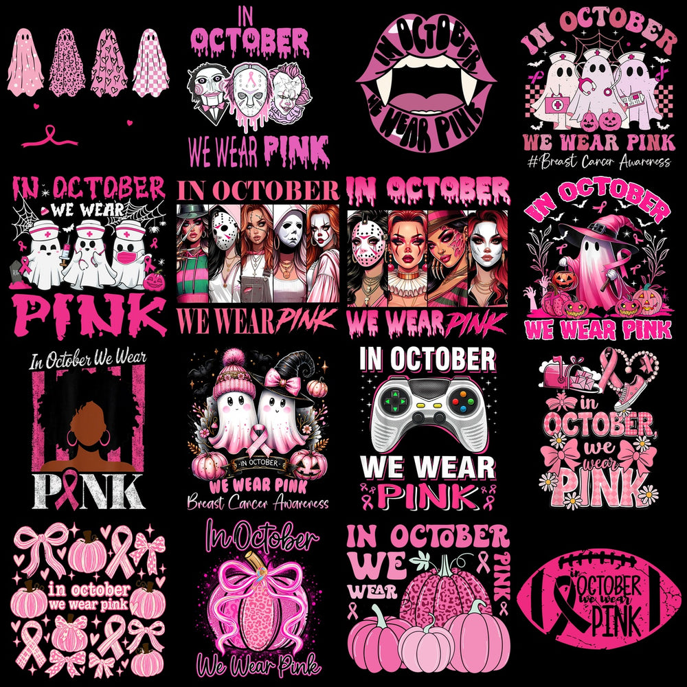 130 Cancer Awareness In October We Wear Pink Designs Bundle PNG
