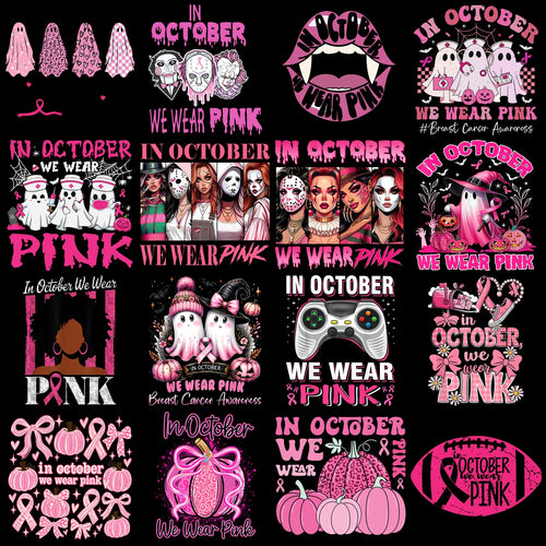 130 Cancer Awareness In October We Wear Pink Designs Bundle PNG