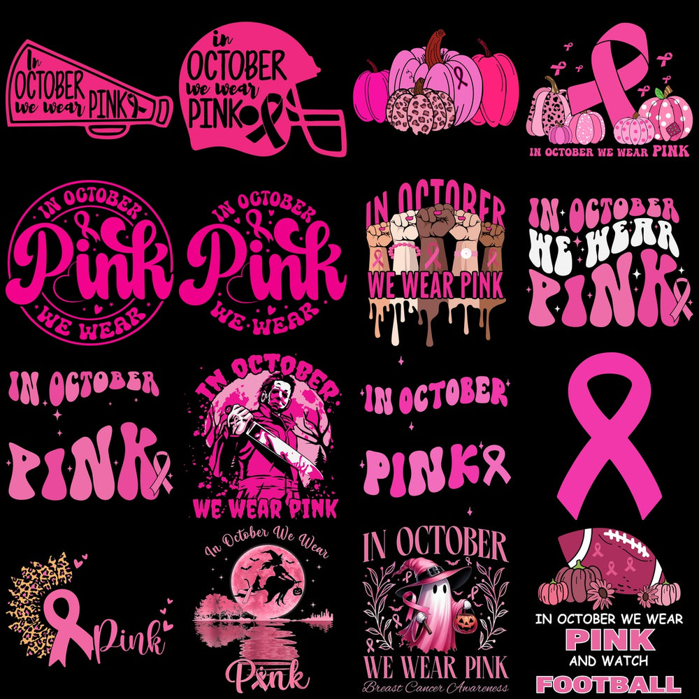 130 Cancer Awareness In October We Wear Pink Designs Bundle PNG