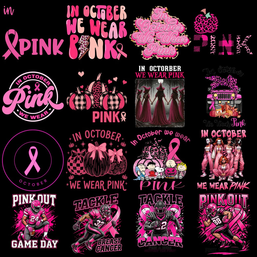 130 Cancer Awareness In October We Wear Pink Designs Bundle PNG