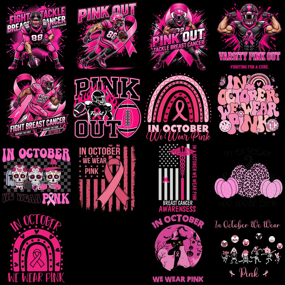 130 Cancer Awareness In October We Wear Pink Designs Bundle PNG