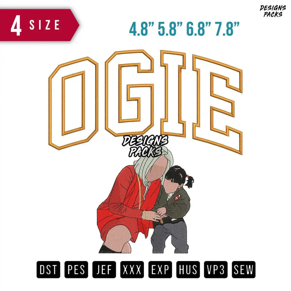 Ogie Mom daughter Embroidery Design