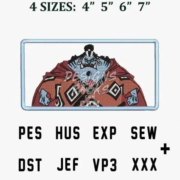 One Piece Jinbe Anime Embroidery Design designspacks