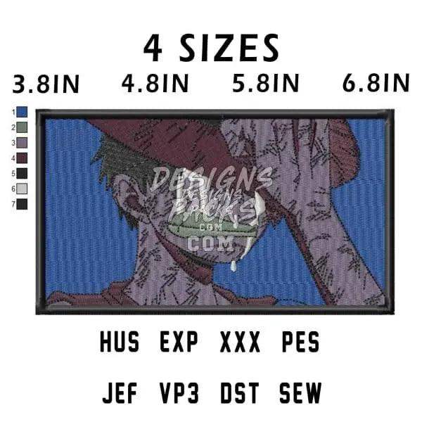 Anime-style embroidery design with 4 sizes & 10+ file formats for instant download