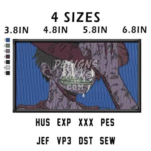 Anime-style embroidery design with 4 sizes & 10+ file formats for instant download