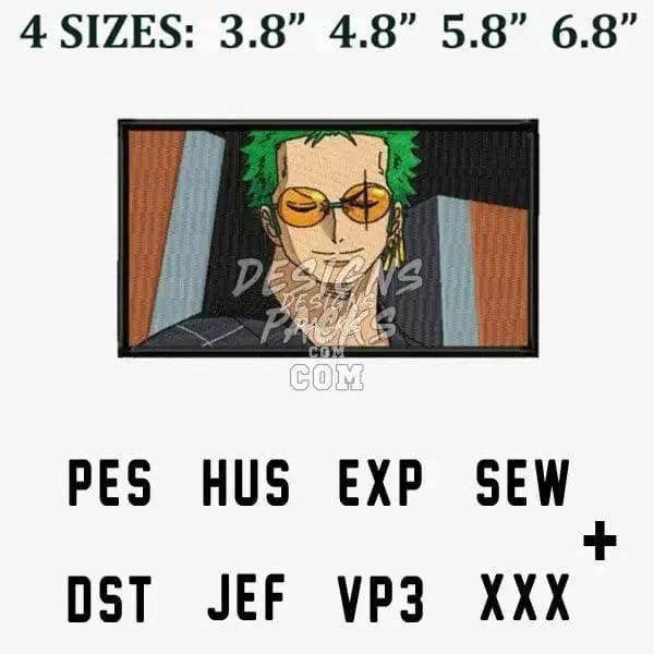One Piece Roronoa Zoro Face Anime Embroidery Design designspacks