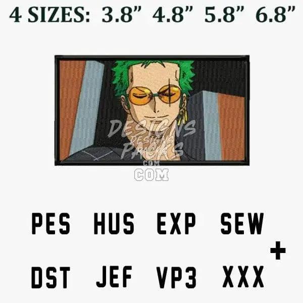 One Piece Roronoa Zoro Face Anime Embroidery Design designspacks