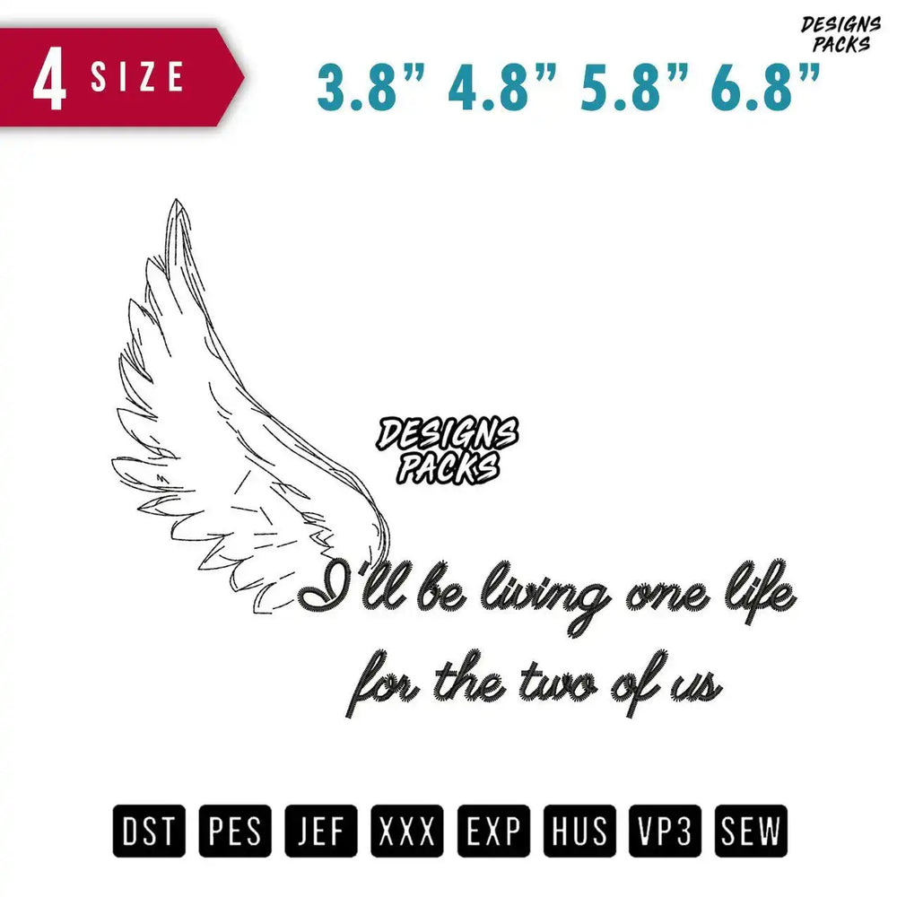 One Life Embroidery Design