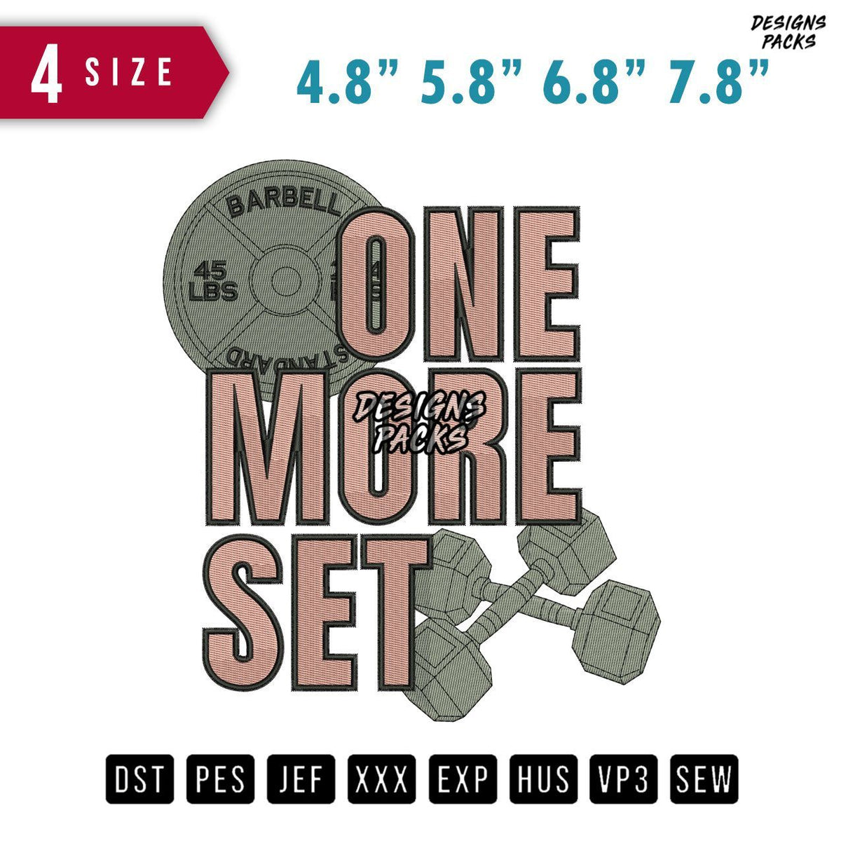 One More Set Embroidery Design