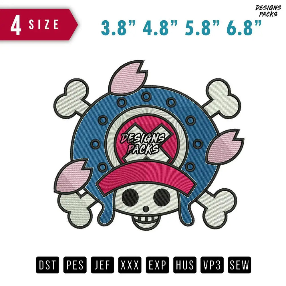 One Piece Tony Chopper Embroidery Design