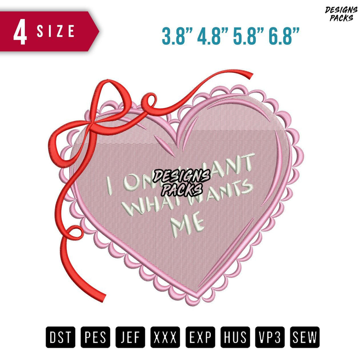 Only Want Love Embroidery Design