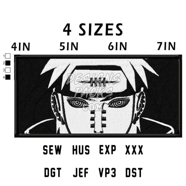 Pain Naruto Anime Embroidery Design designspacks