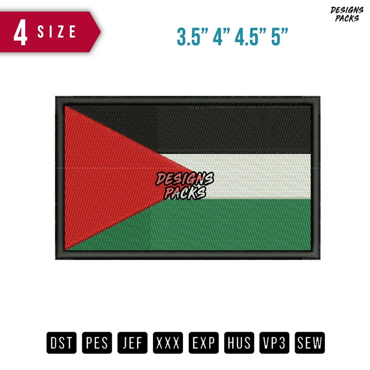 Palestine Flag B Embroidery Design