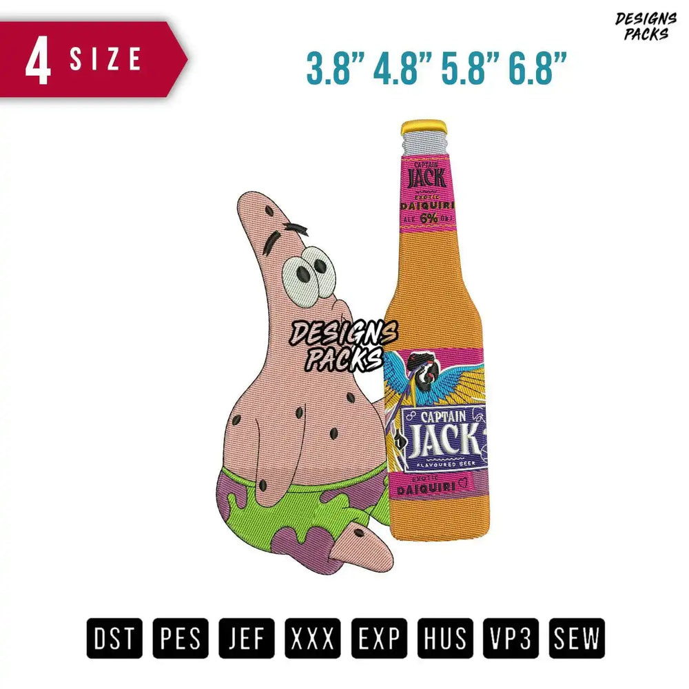 Patrick Jack Bottle Embroidery Design
