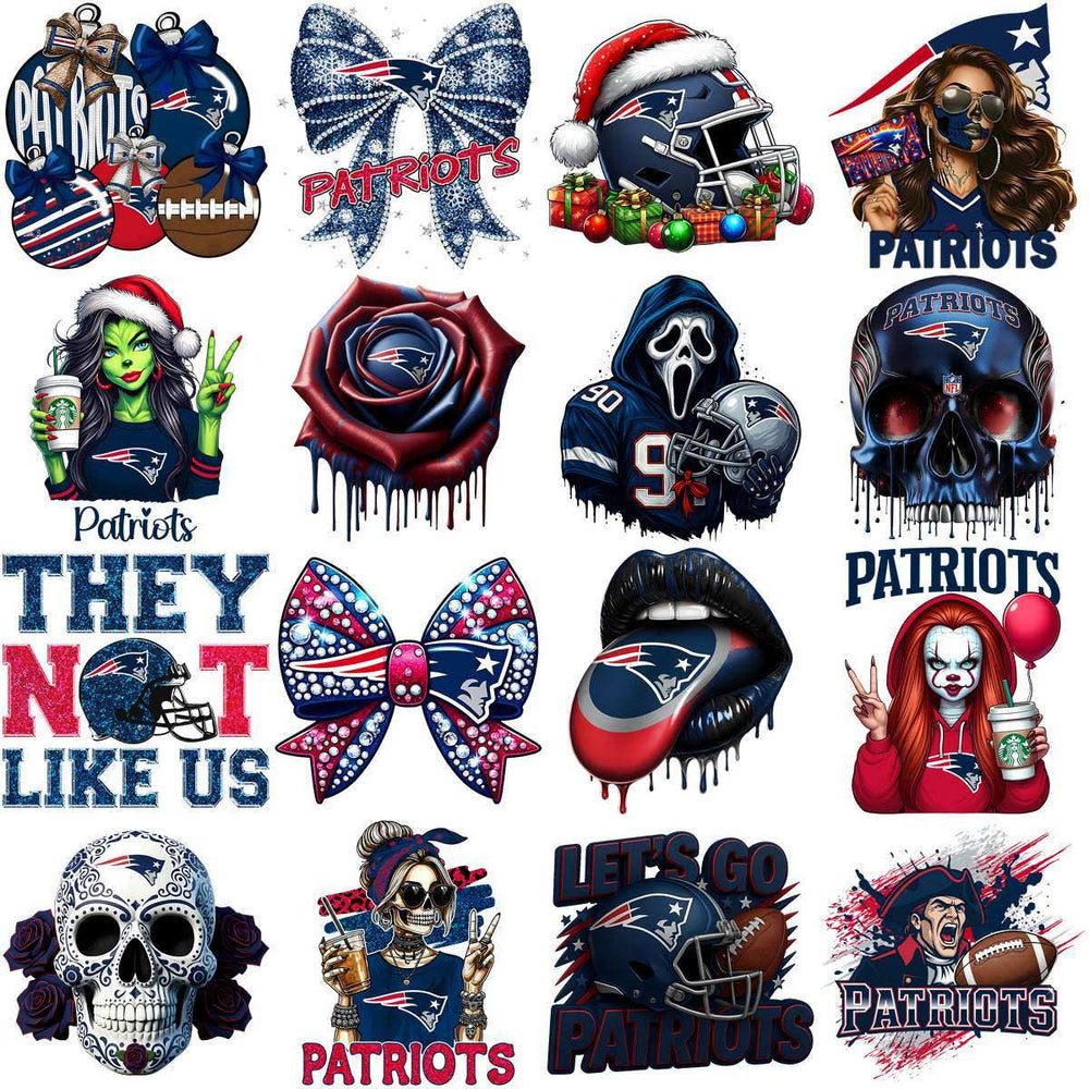 80 Mega Football Team New England Patriots Mixed V3 Designs Bundle PNG