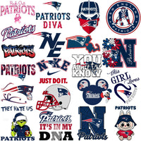 Load image into Gallery viewer, 80 Mega Football Team New England Patriots Mixed V3 Designs Bundle PNG
