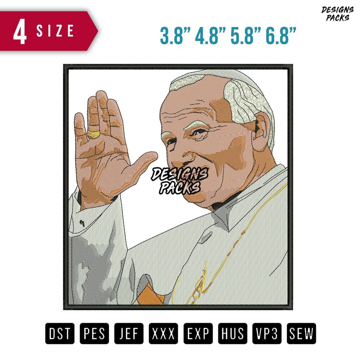 Paus Yohanes Embroidery Design