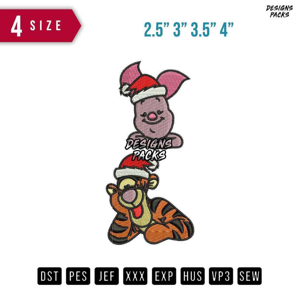 Piglet Tiger Sleeve Christ Embroidery Design