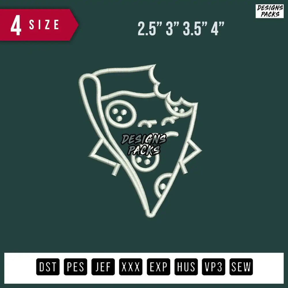 Pizza Slice Couple B Embroidery Design