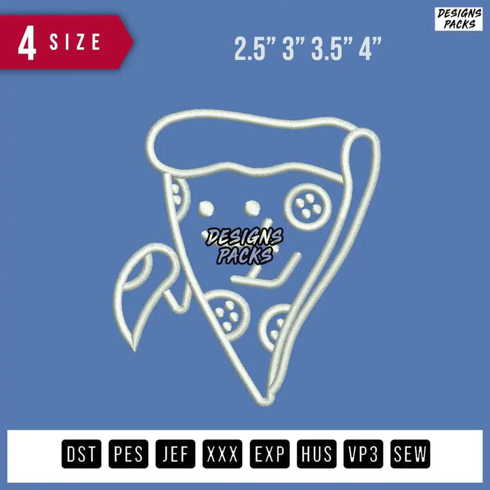 Pizza Slice Couple Embroidery Design