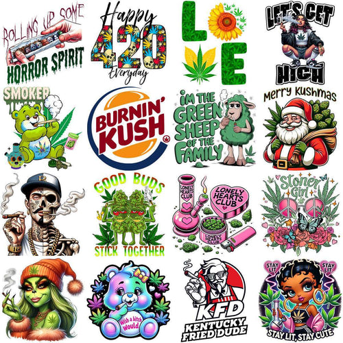 300 Weed Dope 420 Cannabis Marijuana Designs Bundle PNG