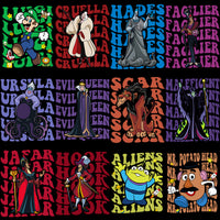 Lade Bild in die Galerieansicht, 32 Wavy Front And Back Cartoons Mixed Designs Bundle PNG
