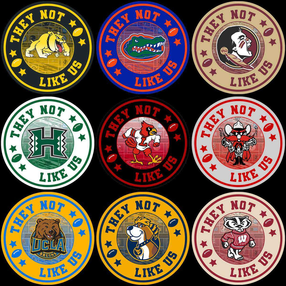 128 College NCAA They Not Like Us Circles Logos PNG Designs Bundle