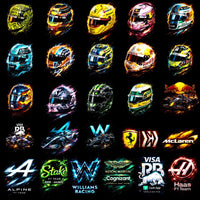 Lade Bild in die Galerieansicht, 90 Racing Best F1 Drivers Formula Halftones Designs Bundle PNG
