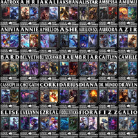 Load image into Gallery viewer, 160 League Of Legends Gaming Streetwear Black / White Designs Bundle PNG
