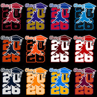 Load image into Gallery viewer, Class of 2026 graduation designs in multiple colors for DTF, DTG, embroidery, and tumbler wraps

