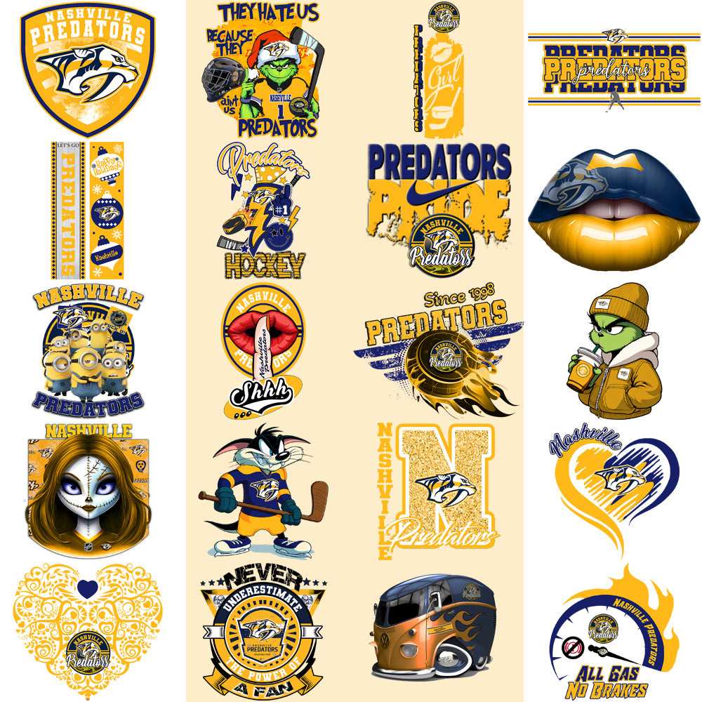37 Nashville Predators Ice Hockey Designs Bundle PNG