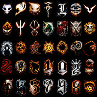 Load image into Gallery viewer, Edgy tattoo designs with skulls, flames, and symbols for DTF/DTG and embroidery projects
