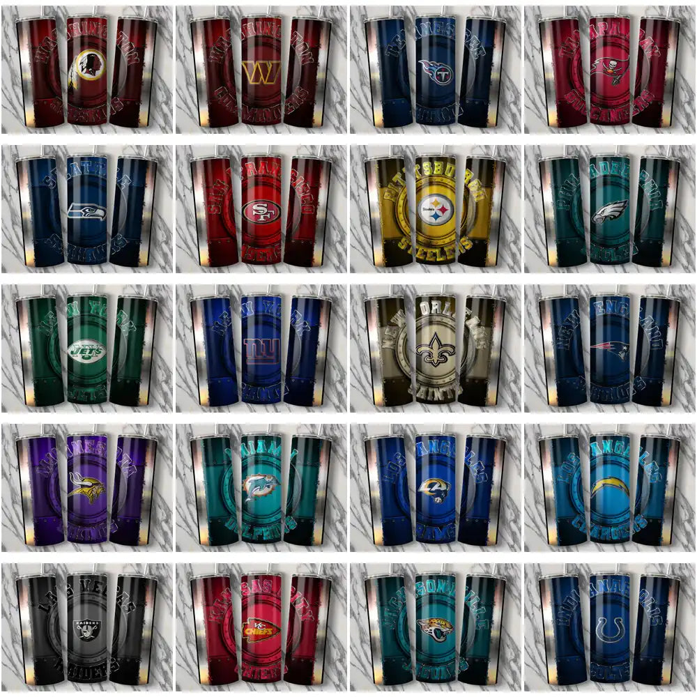 34 Football Teams Metal Tumbler Wrap Bundle JPG